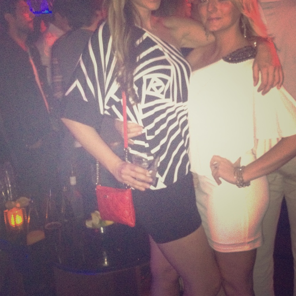 BCBG Black and White Patterned Dress